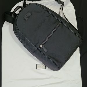 Gucci Signature G All Black Backpack